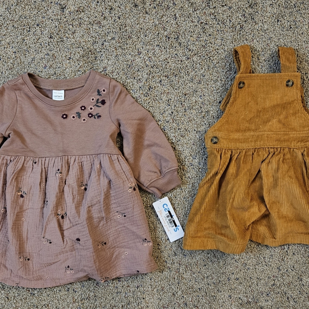 Carter's Brown and Tan Kids Casual Dresses